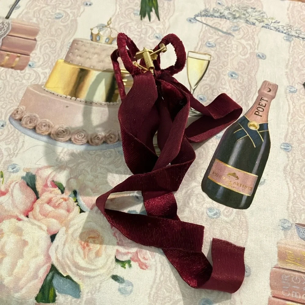 Elegant Burgundy Hair Clip